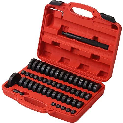 UPstore 油圧プレス アタッチメント 52点セット 1mm刻み ベアリング工具セット オイルシールツール 52PCS ベアリング 圧入 脱着 ベアリングカップ ブッシングkk