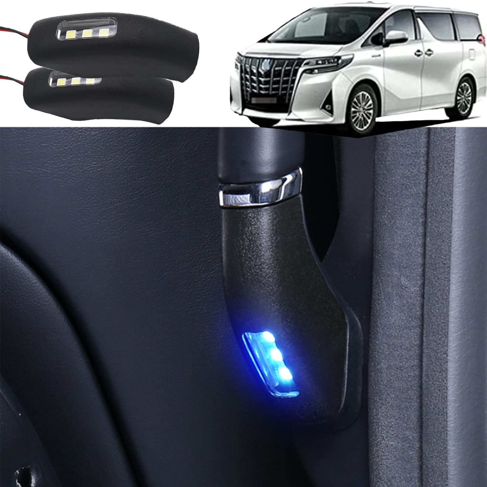 トヨタ アルファード ヴェルファイア ALPHARD VELLFIRE 30系 2015-2022年に対応 LED ウェルカムライトキット LEDフットランプ 内装 電装 カスタム 2個,Blue02