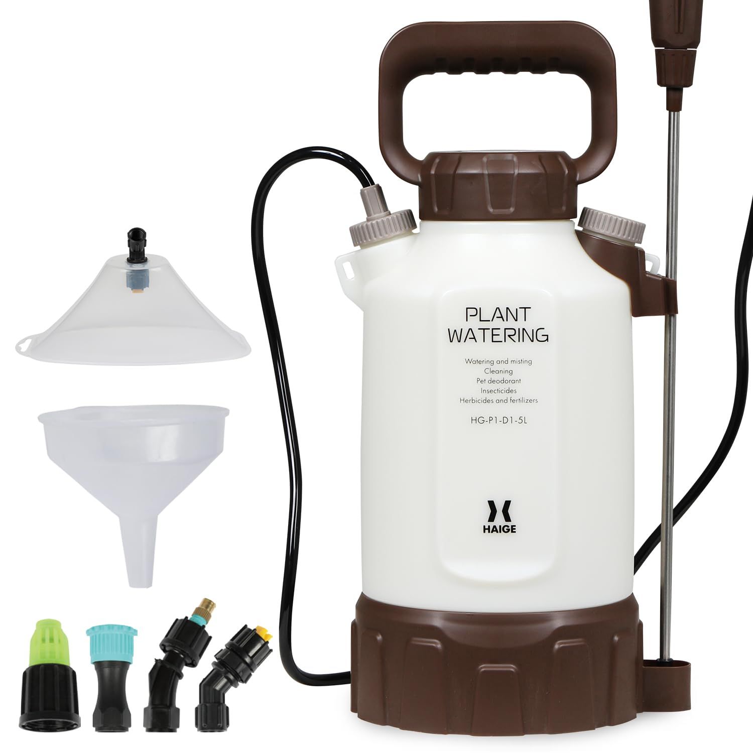 HAIGE(ハイガー) 電動噴霧器 5L 充電式噴霧器 超軽量 飛散防止ノズル/じょうご付 HG-P1-D1-5L★m 07d4e06e