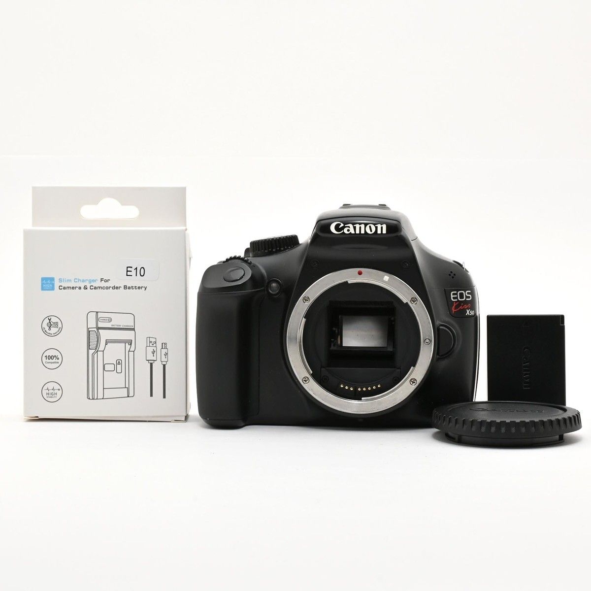 1368<良品> Canon デジタル一眼レフカメラ EOS Kiss X50 ボディ ブラック KISSX50BK BODY