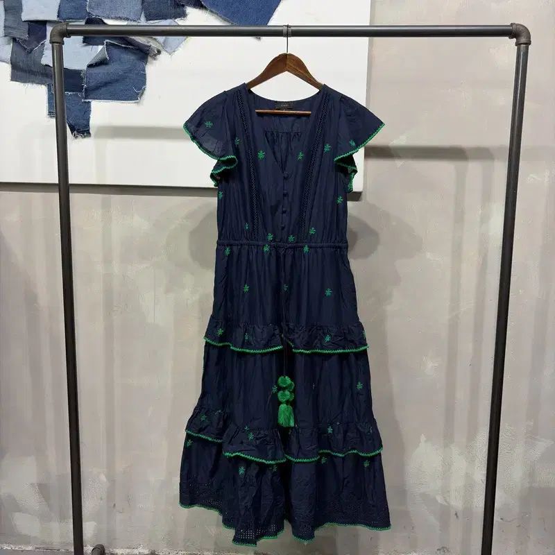 (85) J.Crew ジェイクルー レディース カジュアル 刺繍 半袖 ロング ONE PIECE