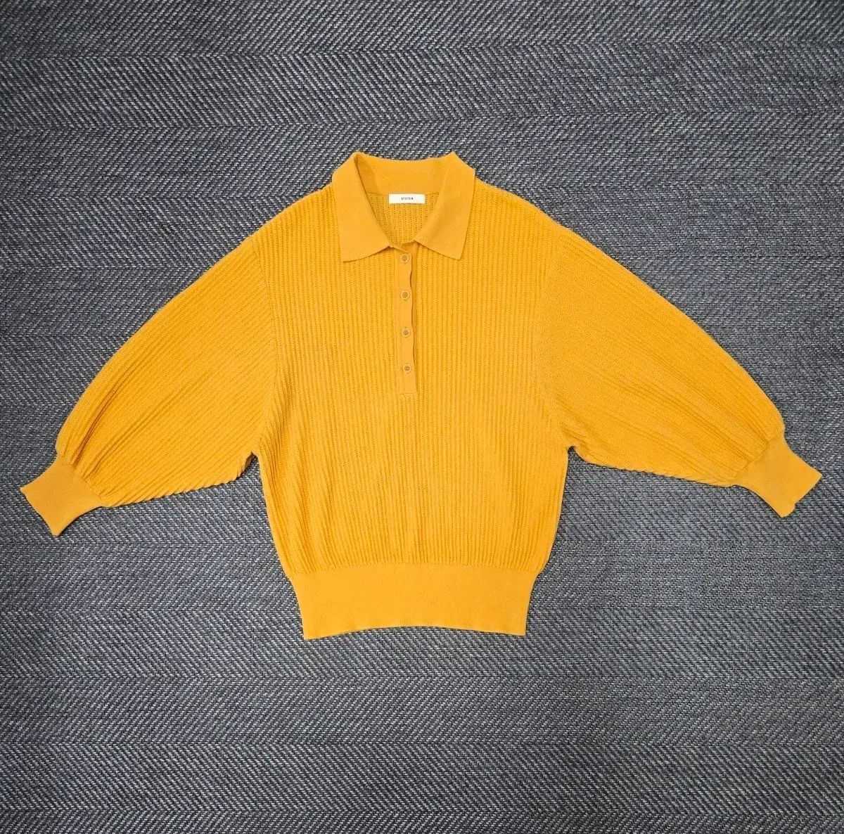 ハンサム SYSTEM カラーネック ニットTシャツ