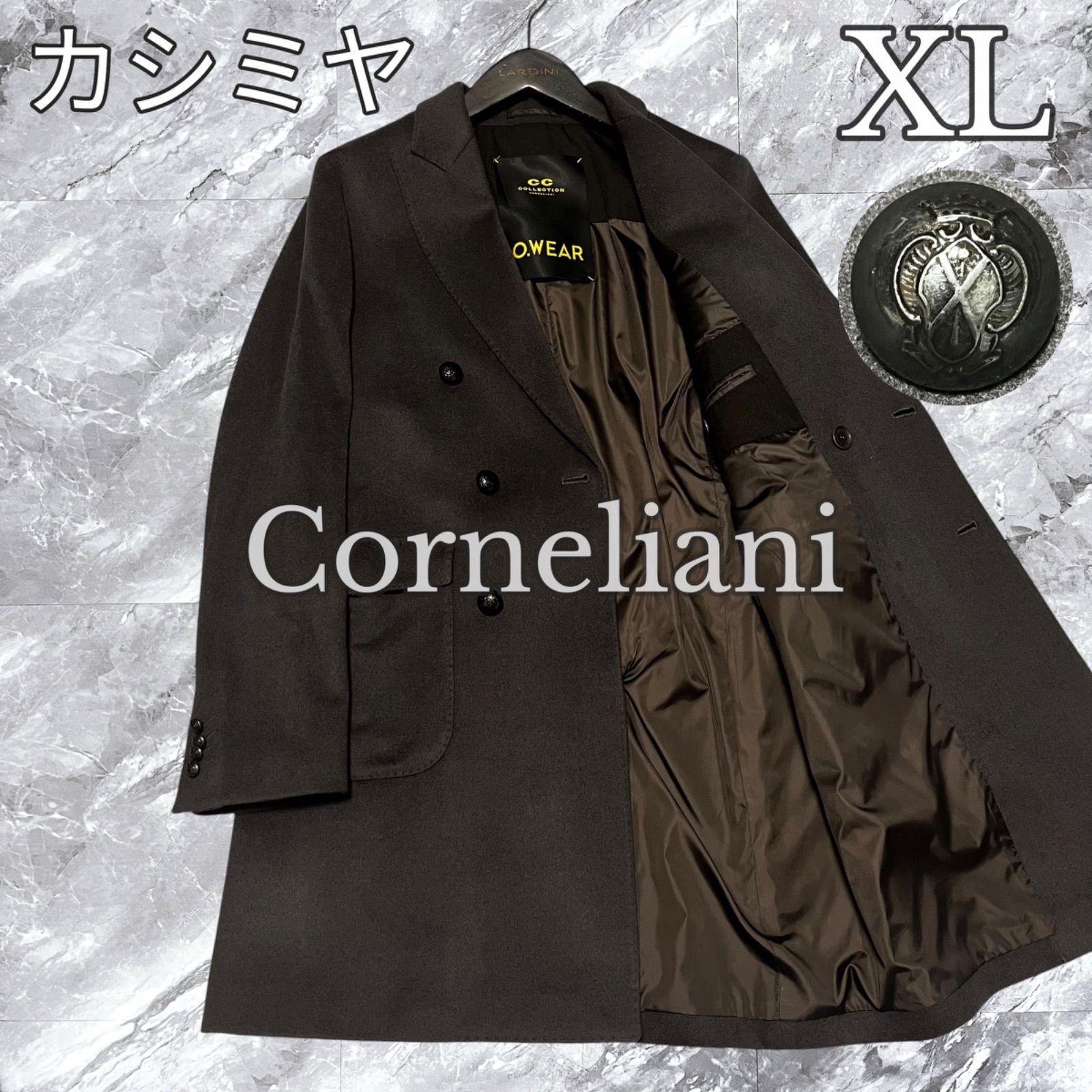 大きいサイズ Corneliani コルネリアーニ チェスターコート ダブル