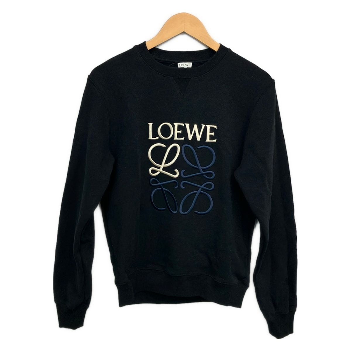 LOEWE(ロエベ) トレーナー サイズM レディース美品 - 黒×アイボリー 