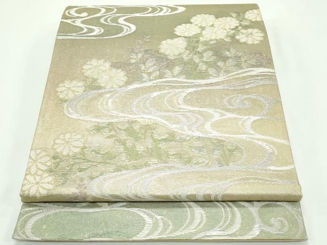 平和屋着物＊夏物　六通柄袋帯　流水菊文　金銀糸　正絹　逸品　CABF4613rv