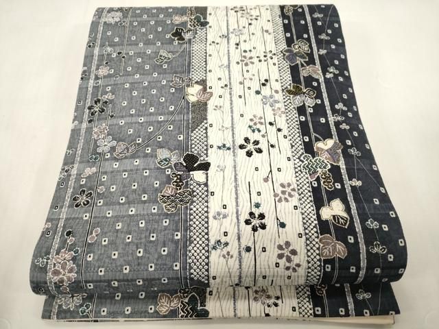 平和屋着物●全通柄袋帯　ふくれ織　葡萄蔦の葉藩花文　金彩　正絹　逸品　CABF6368dy