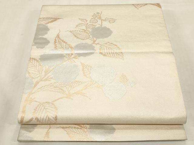 平和屋着物●織物一筋名門　織悦　全通柄　本袋帯　枝花文　金銀糸　正絹　逸品　CABG2856dy