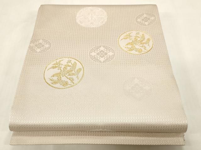 平和屋着物●六通柄袋帯　花丸文　金糸　正絹　逸品　未使用　CABG2862dy