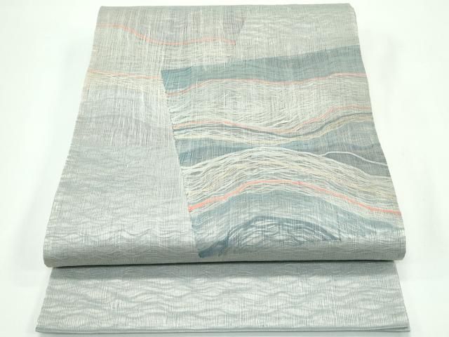 平和屋着物＊夏物　太鼓柄袋帯　立波文　金糸　正絹　逸品　CABF4623rv