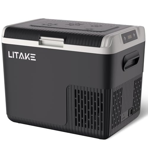 Litake(リテーク) 車載冷蔵庫 18L ポータブル冷蔵庫 急速冷凍 -20℃?20℃ 45W省エネ 静音 3WAY電源対応 DC12V/24V AC100V 車載冷蔵冷凍庫 車載家庭両用 トラック 車中泊 キャンプ アウトドア 現場 ブラック G18ts
