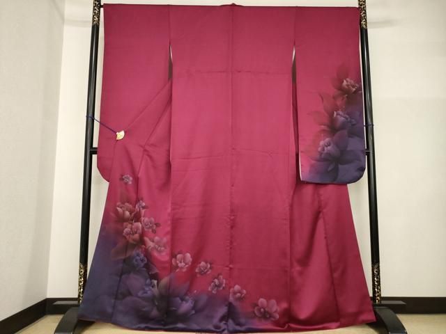 平和屋着物●豪華振袖　舞花文　正絹　逸品　AABI4506ck