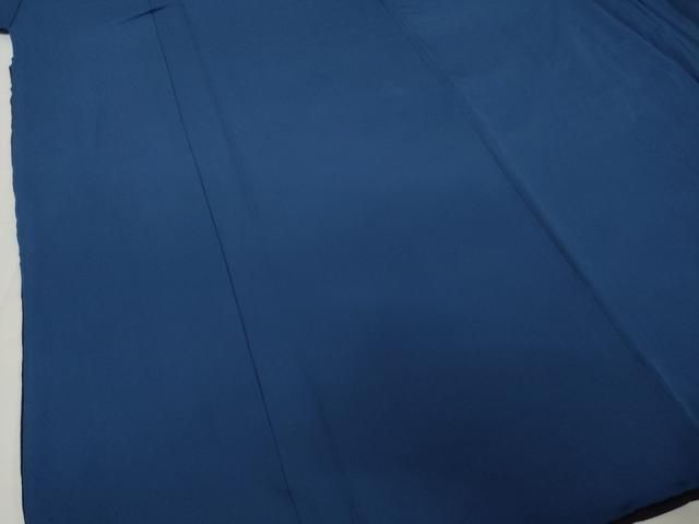 平和屋着物○男性 色紋付・羽織セット 紺青色 正絹 逸品 AABI4516ck