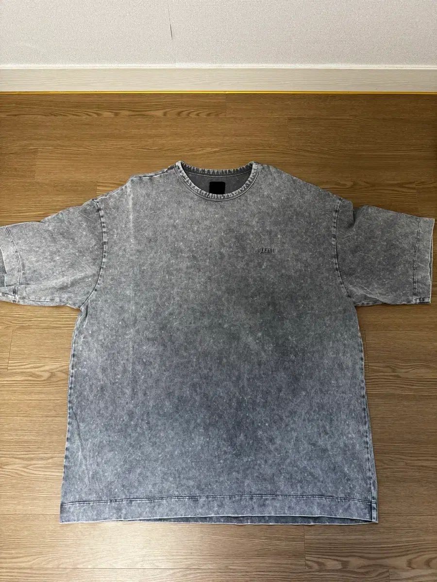23ss ジュンジェイ クルーネック 刺繍 グレー ウォッシュ Tシャツ XL