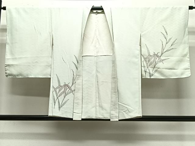 平和屋着物＃羽織　刺繍　笹竹文　正絹　逸品　未使用　CABG3627ua