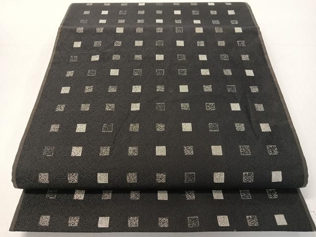 平和屋着物●西陣　織楽浅野謹製　六通柄袋帯　市松文　正絹　逸品　CABG1850vp