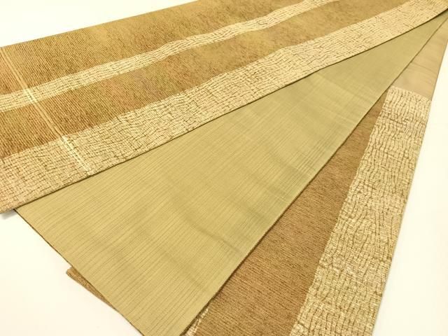 平和屋着物●両面　六通柄袋帯　紬地　モール　杢目間道　正絹　逸品　CABG1856vp