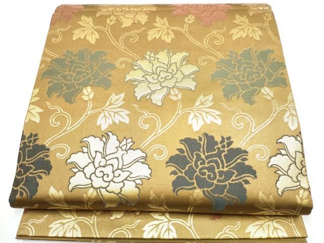 平和屋着物●六通柄袋帯　利休好み　名物裂　金糸　正絹　逸品　CABG6062hy