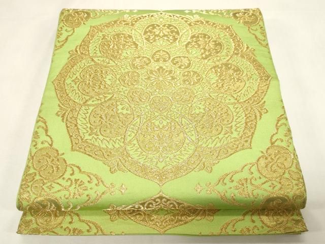 平和屋着物●西陣　川島織物　六通柄　本袋帯　正倉院花文　金糸　三越扱い　正絹　逸品　CABG3107dy