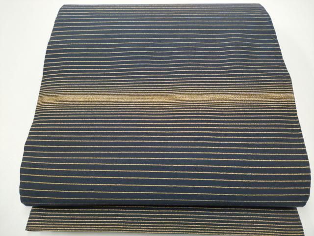 平和屋着物●全通柄袋帯　横段文　金糸　正絹　逸品　CABG6179hy