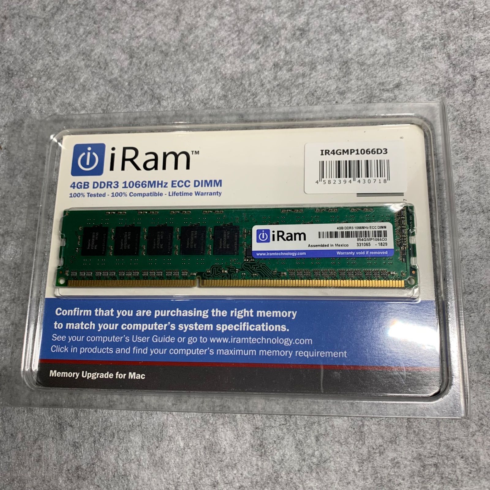 <ナ>iRam PC3-8500 DDR3-1066MHz ECC DIMM 4GB 240pin # IR4GMP1066D3 アイラム