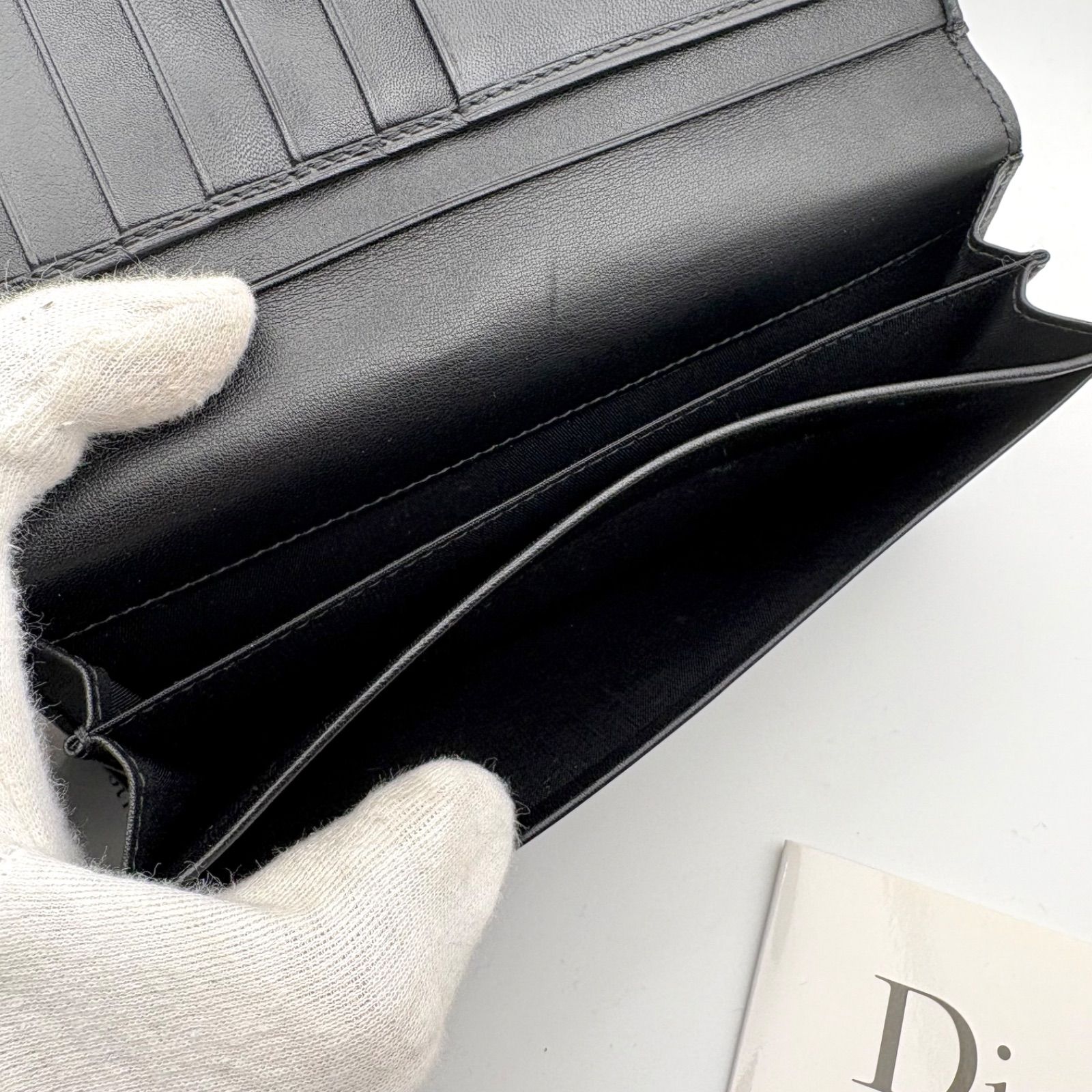 【美品】Christian Dior ATELIER 長財布 ブラック レザー 極美品 付属品完備◎Christian Dior クリスチャンディオール