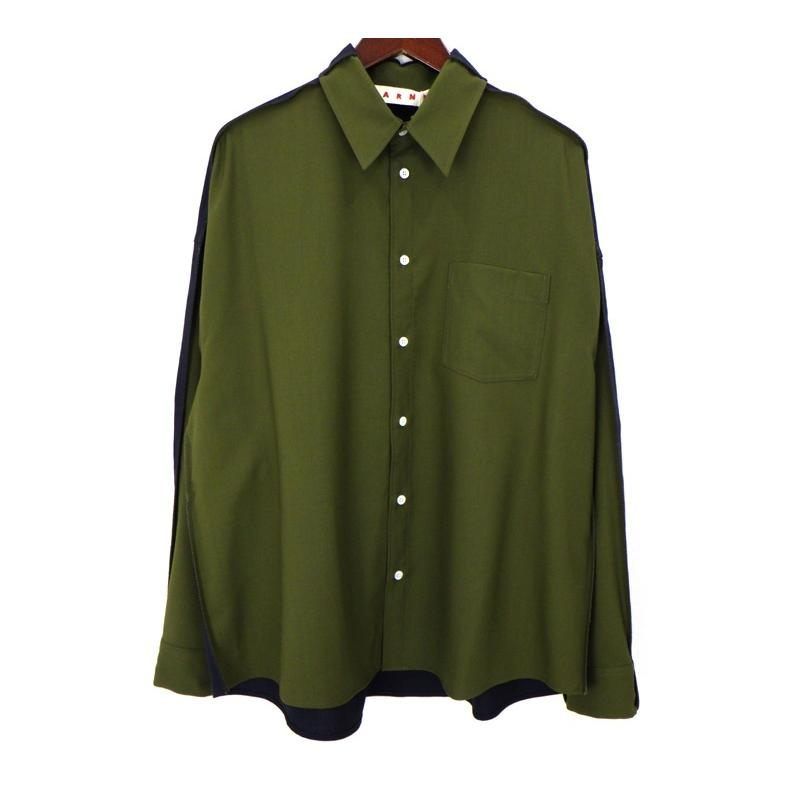 マルニ MARNI 26SS 【 CUMU0375Q0 】 トロピカル ウール 切り替え 長袖 シャツ 49913 31,200円