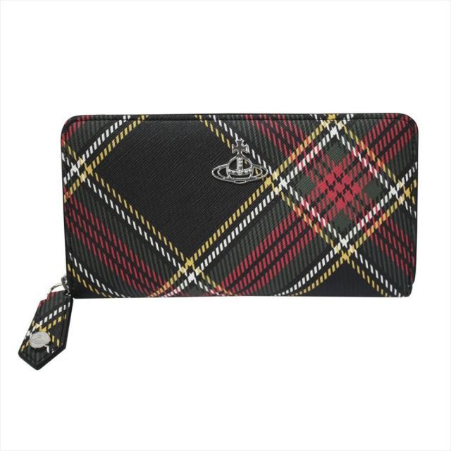 Vivienne Westwood ヴィヴィアンウエストウッド ラウンドジップ財布 SAFFIANO PRINTED 51060058W-S0022 N302 CHELSEA TARTAN CLASSIC ZIP ROUND WALLET
