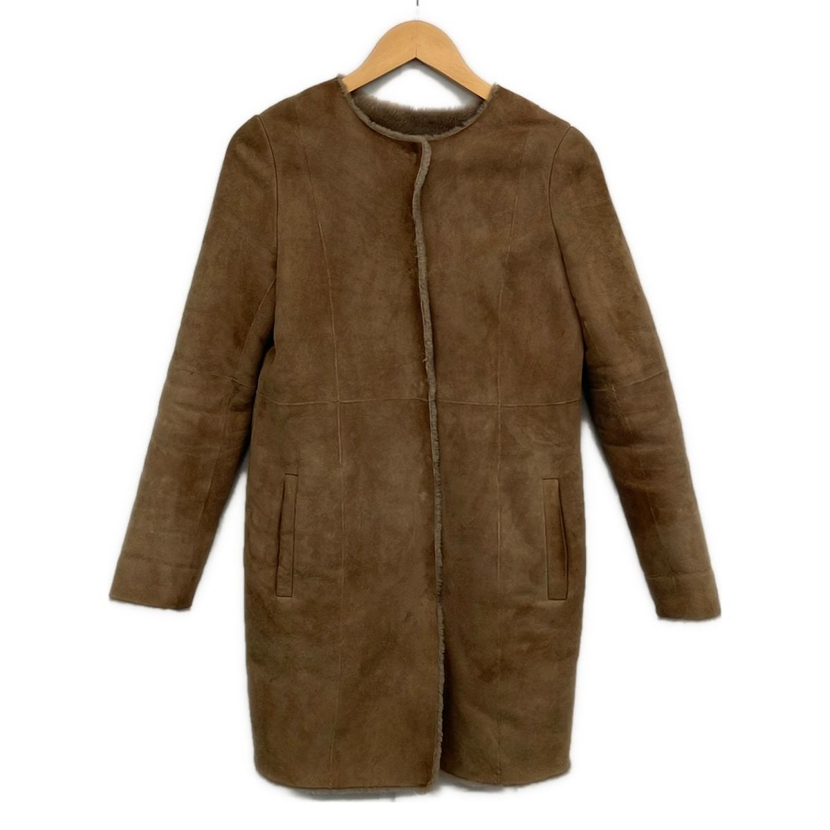 UNITED ARROWS(ユナイテッドアローズ) コート サイズ38 M レディース美品 - ベージュ 長袖/ムートン/冬