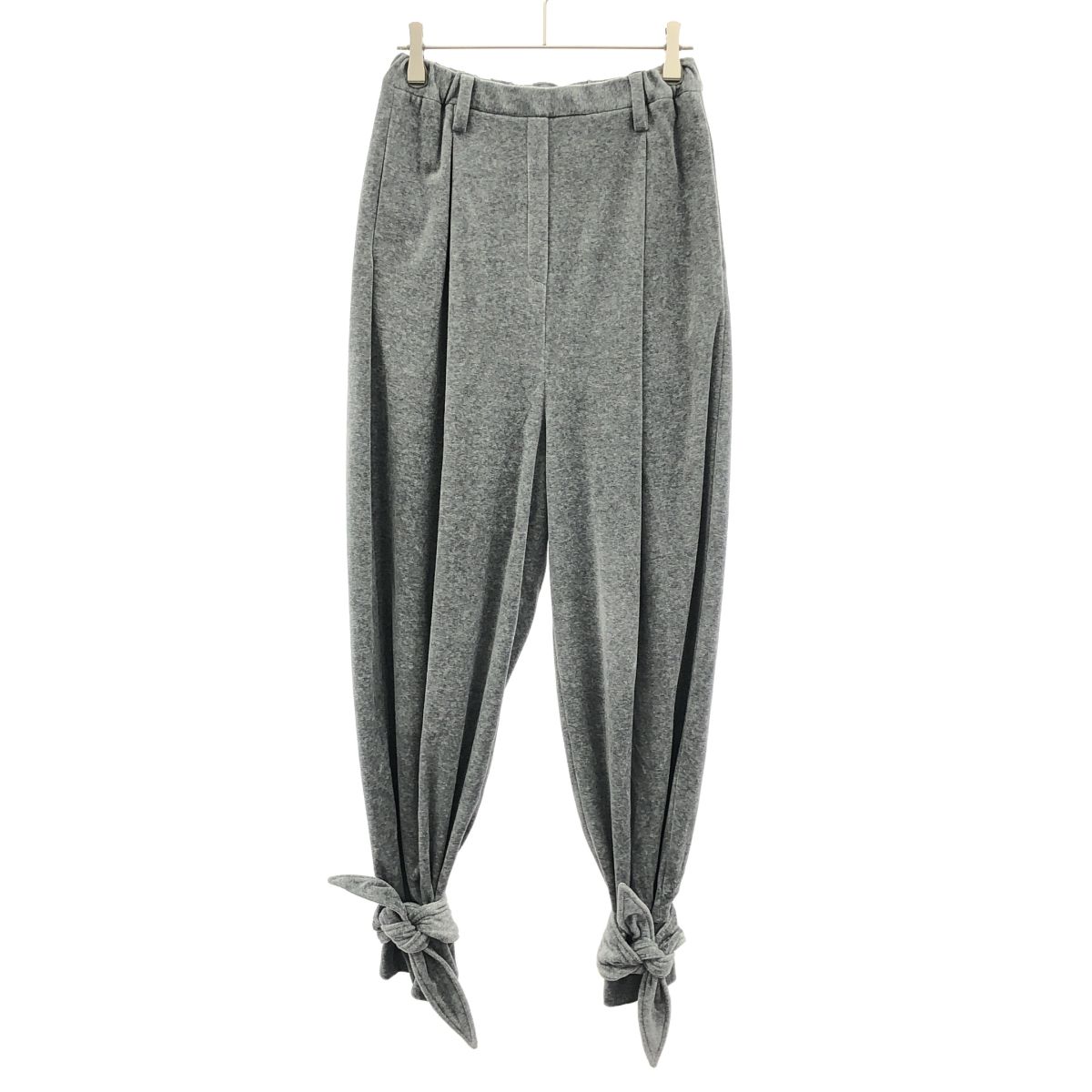 TENNE HANDCRAFTED MODERN テン ハンドクラフテッドモダン velour ribbon pants ベロアリボンパンツ グレー S