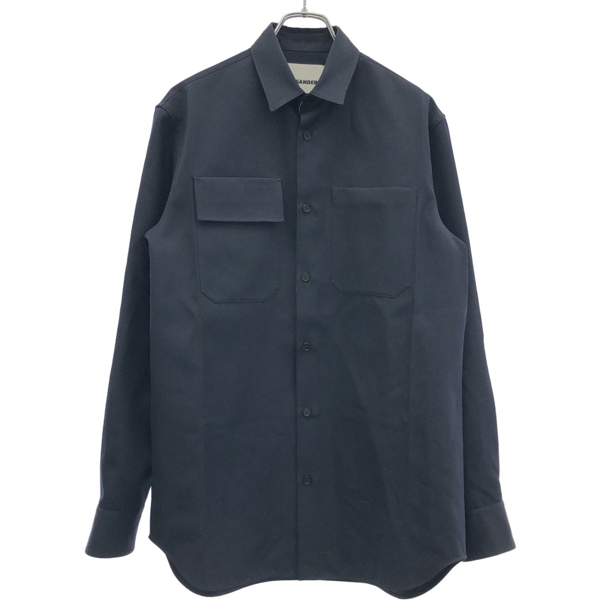 JIL SANDER ジルサンダー 22AW ウールシャツ J23DL0003 J40022 ネイビー 38