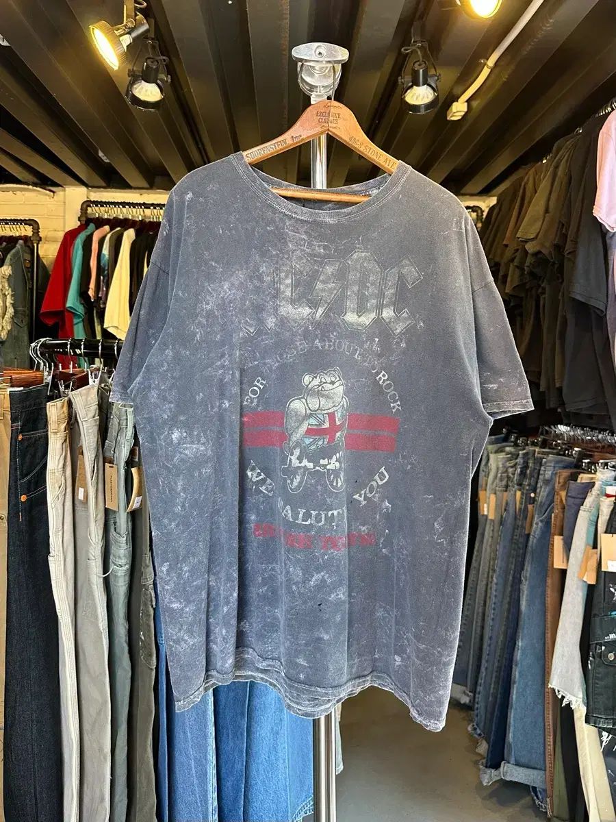 100-105 ACDC ロックバンド プリンティング Tシャツ