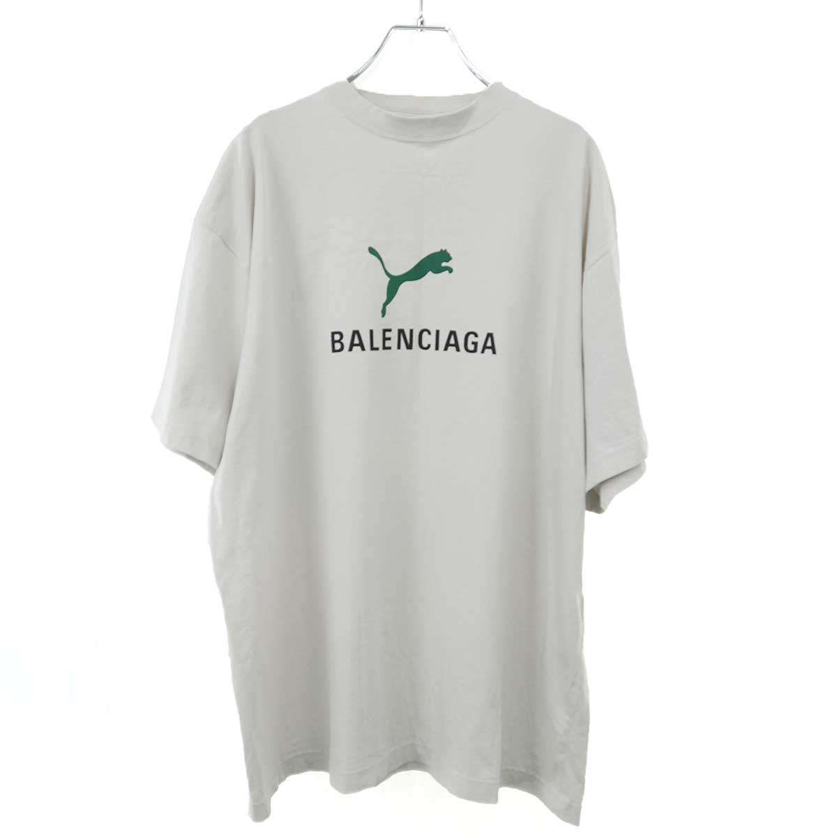BALENCIAGA×PUMA バレンシアガ プーマ 25SS ロゴプリントTシャツ 831305 TTVA6 グレー 1
