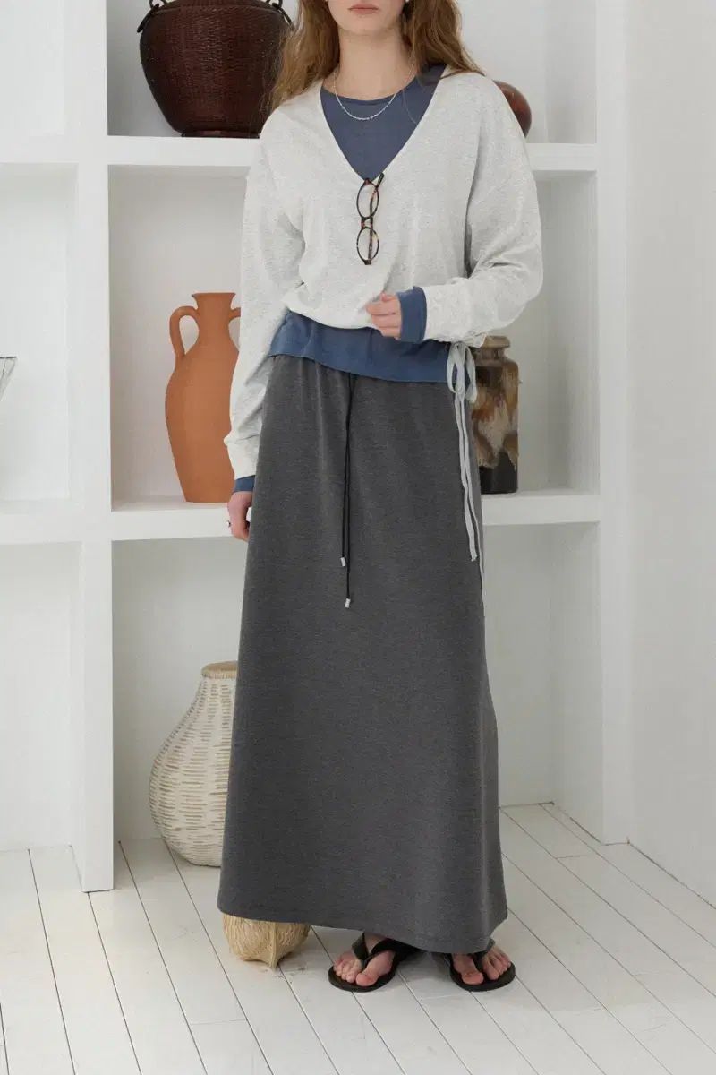 modestmood LINE スカート チャコール 出品