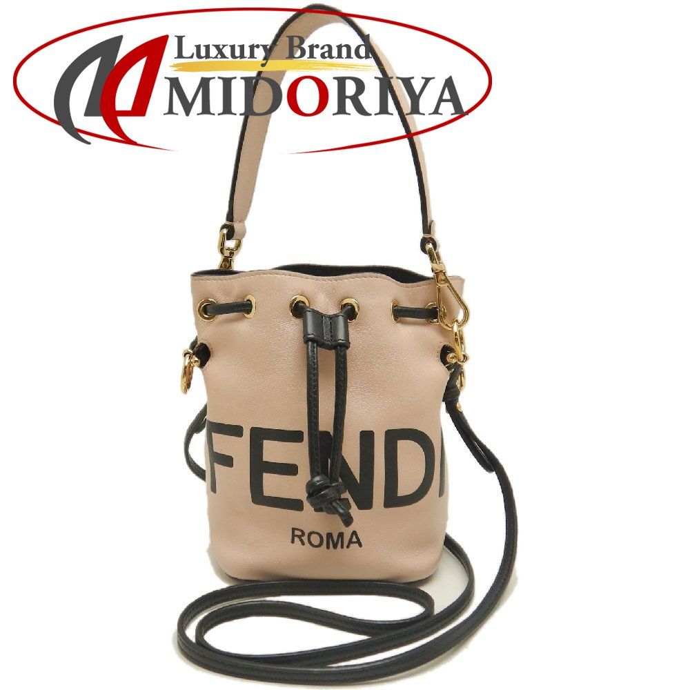FENDI フェンディ モントレゾール 8BS010 ショルダーバッグ レザー ピンク ブラック レディース /253813【中古】