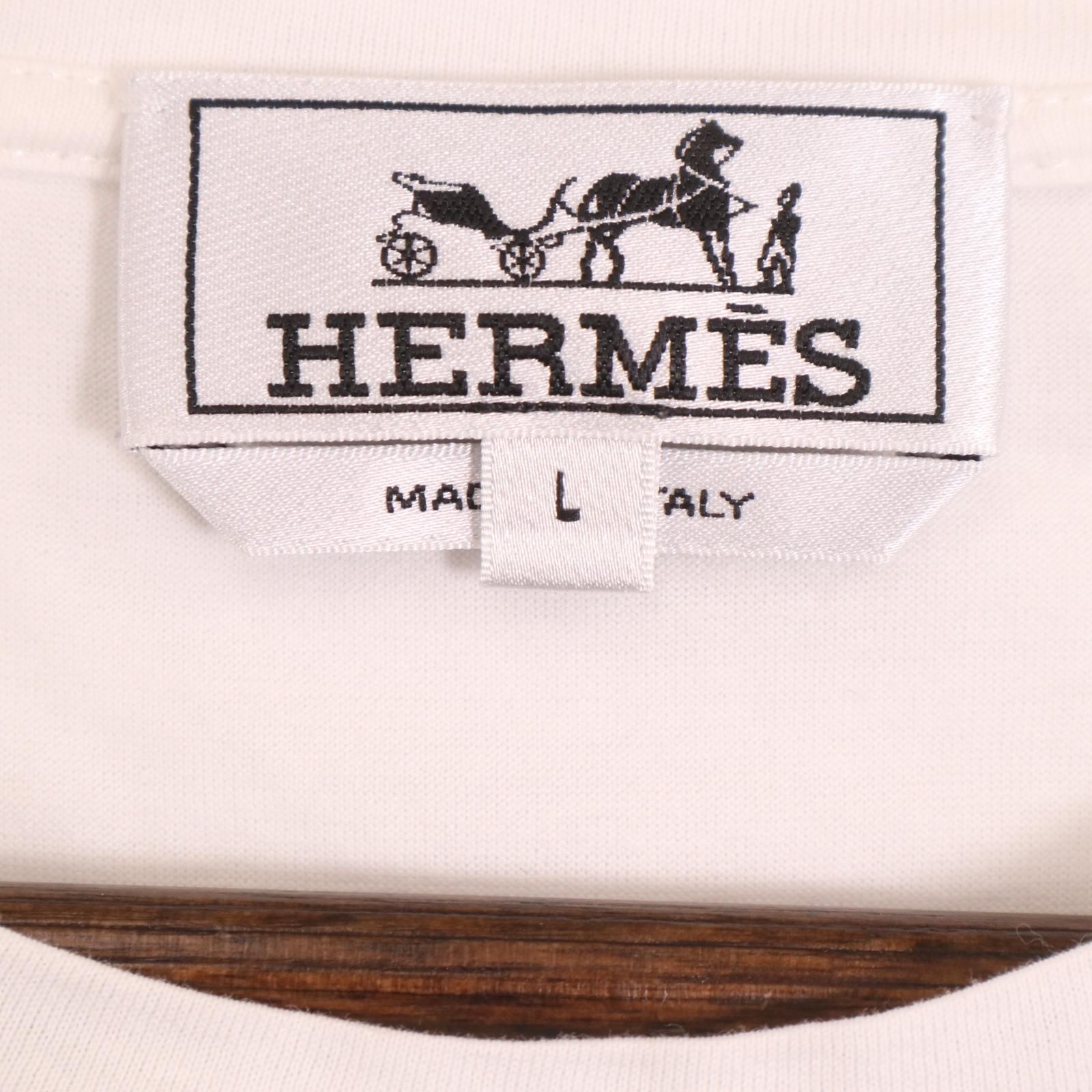 SALE価格で提供】HERMES エルメス ホワイト 16SS プリントTシャツ L