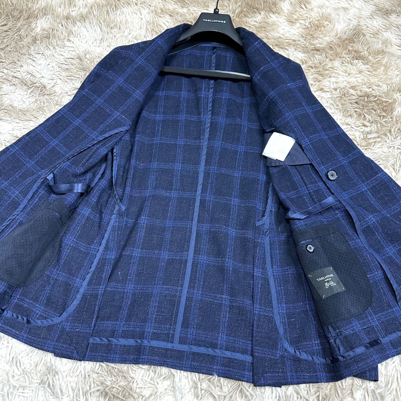 TAGLIATORE Brilla別注 シルク リネン テーラードジャケット ダブル