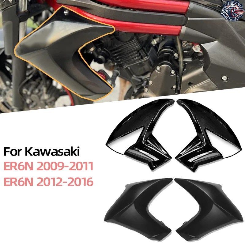カワサキ ER6N 2009-2011 ER 6N 2012-2016 モーターサイクル カーボンファイバー サイド ミッド フロント パネル ラジエーター カバー フェ
