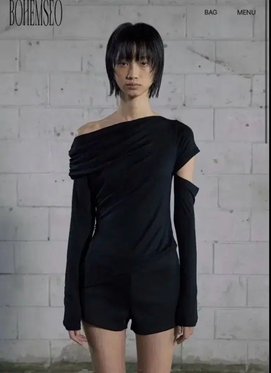 新品)BOHEMSEO ボヘミアンソウル SHIRRING ONE-SHOULDER T