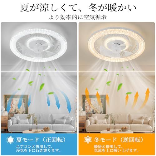 シーリングファンライト ZXhome 50cm 扇風機 一台二役 APP/リモコン