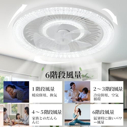 シーリングファンライト ZXhome 50cm 扇風機 一台二役 APP/リモコン