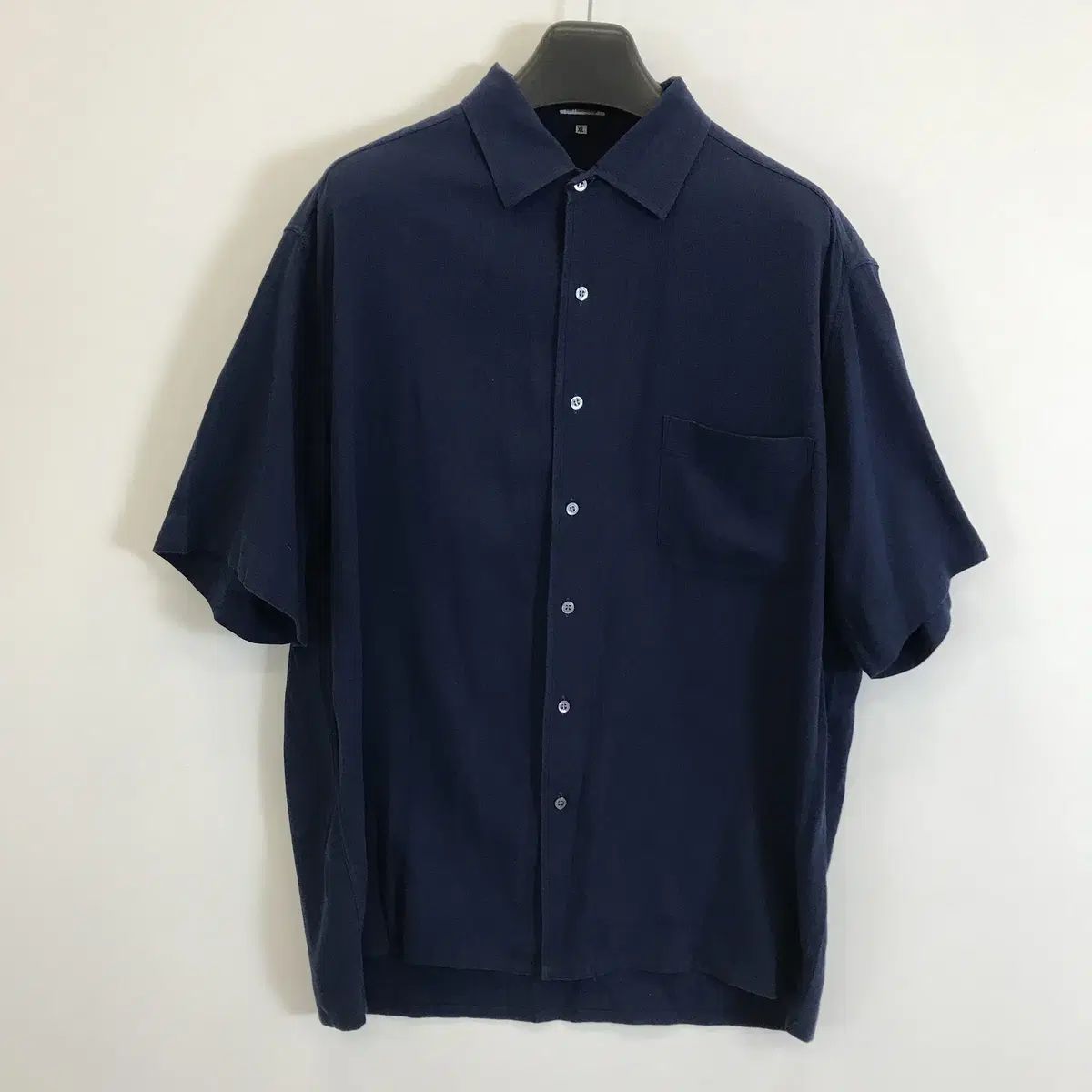 サルヴァトーレ・フェラガモ ネイビークオリティコットンシャツ XL