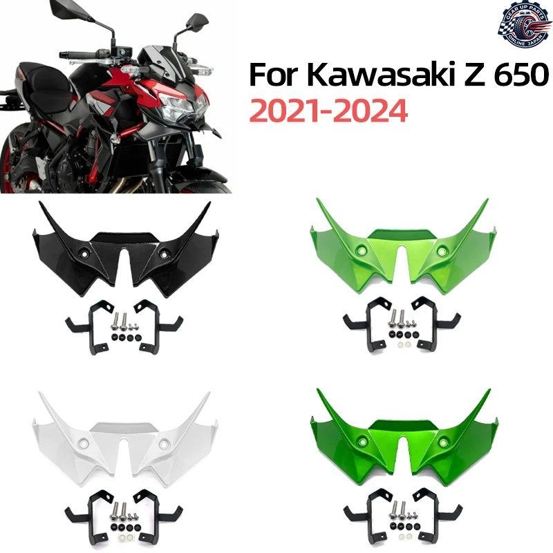 カワサキ Z 650 Z650 2021-2024 オートバイ フロントスポイラー ウィングレット エアロダイナミックウィングスポイラー フロントフェアリン