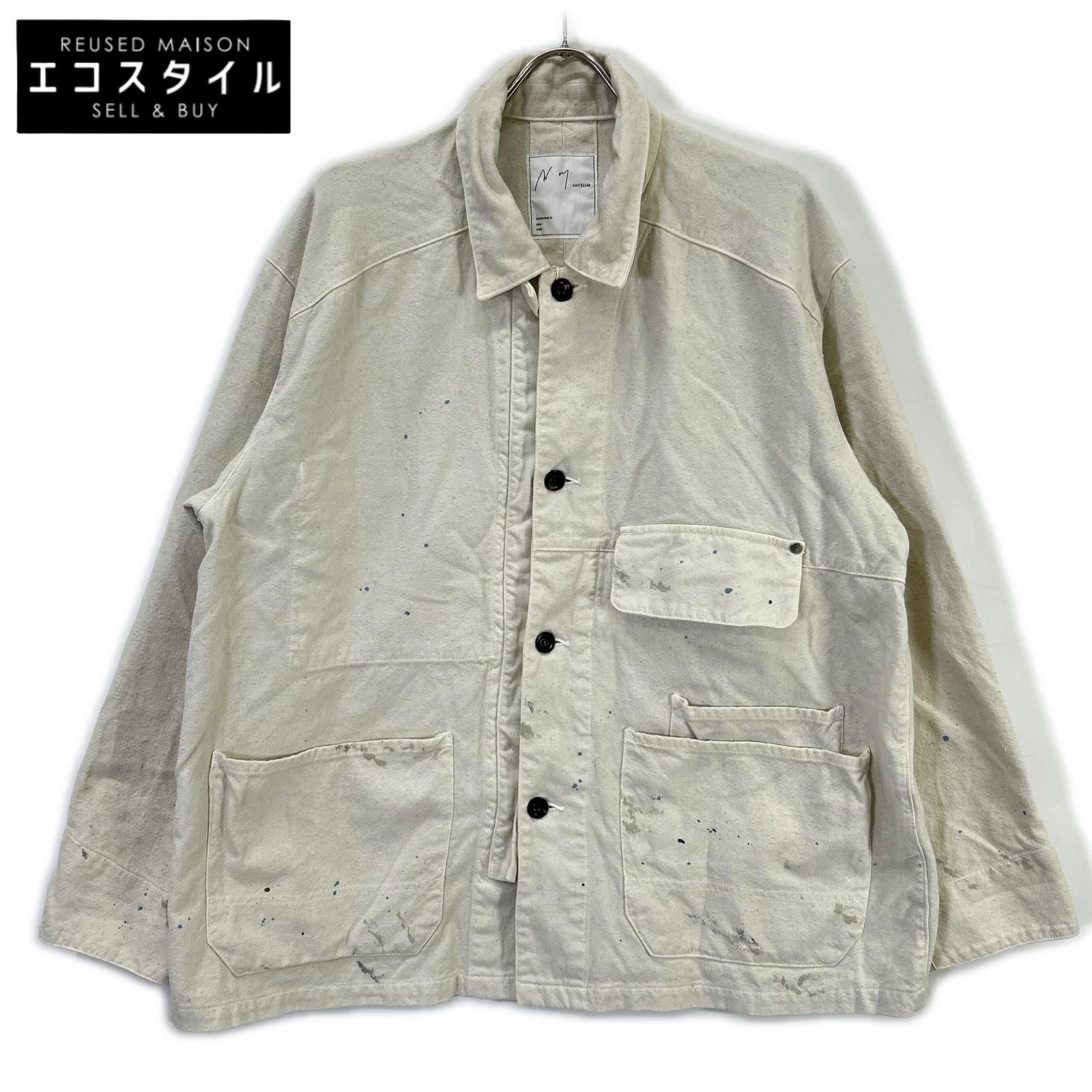 ANCELLM　アンセルム　ANC-JK77 ホワイト DUCK COVERALL JACKET