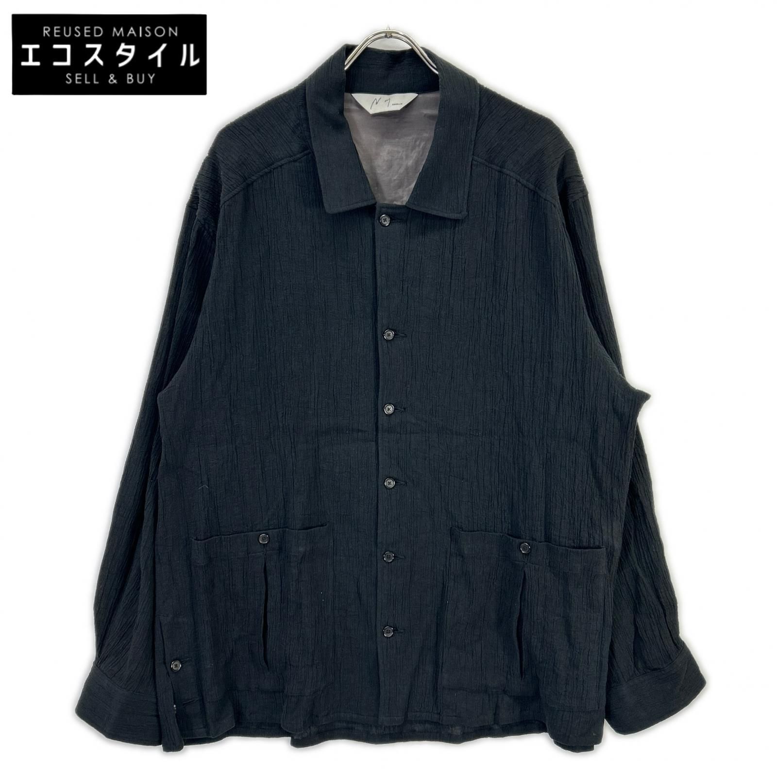 ANCELLM　アンセルム　ANC-SH92 ブラック CREPE SHIRT JACKET