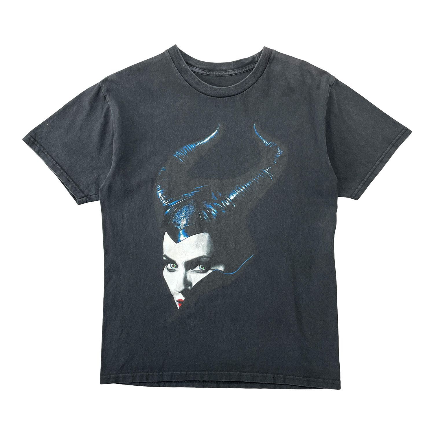 USA 古着 Disney ディズニー 映画 マレフィセント クルーネック ムービー Tシャツ アンジェリーナ・ジョリー プリント ブラック BA5529