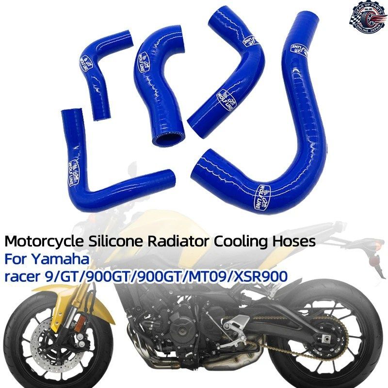 ヤマハ MT09 TRACER 9/GT 900GT XSR900 MT-09 オートバイ用ハイウェイシリコンラジエーター冷却ホースキット 900 GT