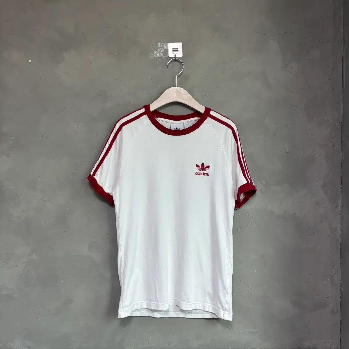 アディダス ファイヤーバード 3S リンガーTシャツ 半袖 白 レッド