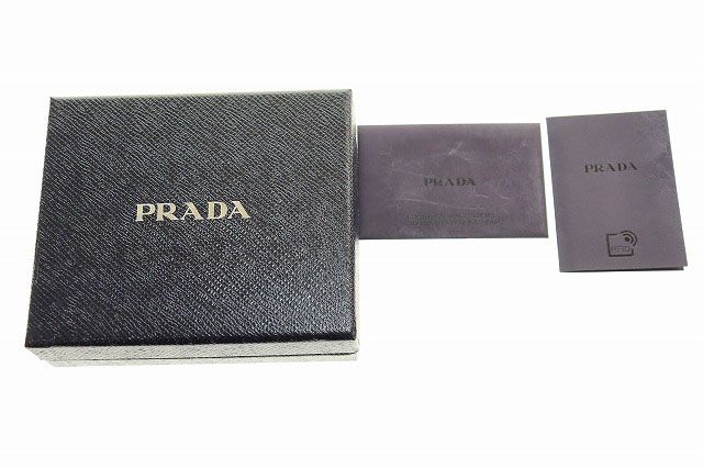 PRADA サフィアーノ 二つ折り財布 札入れ 2MO513 ブラック レザー プラダ PRADA 札入れ 2MO513 二つ折り 財布 型押しレザー サフィアーノ