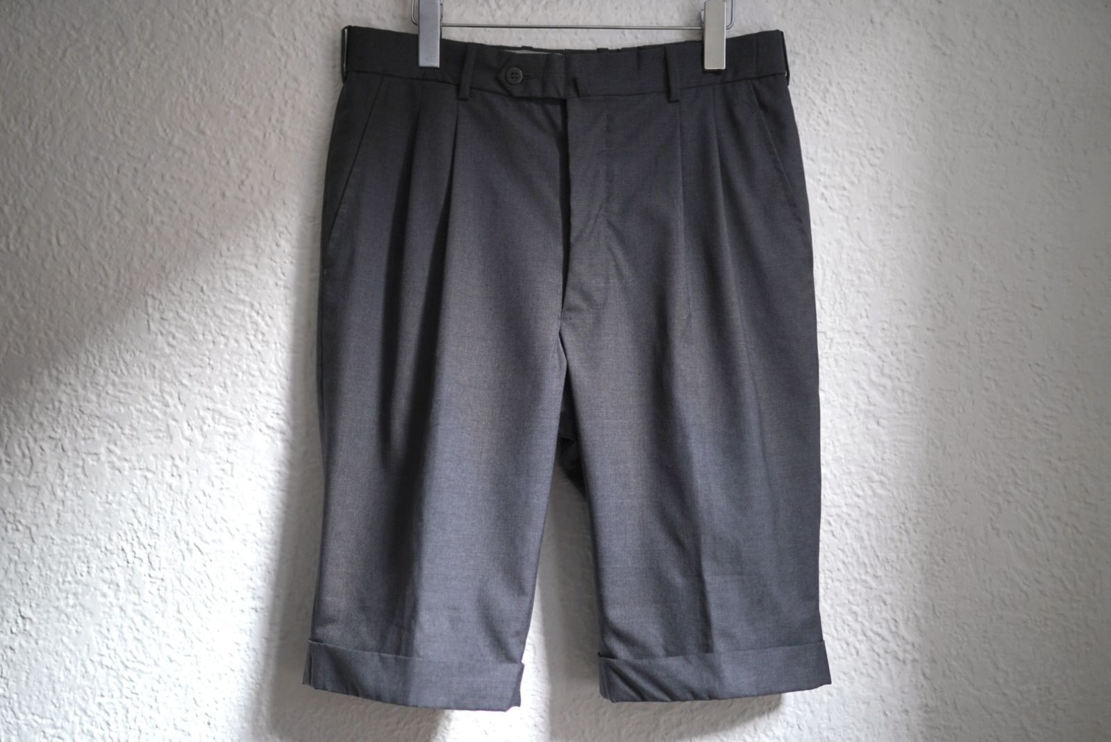 CANONICO Super120's Wool 2タックウールスラックスショーツ ショートパンツ / Q Retailor