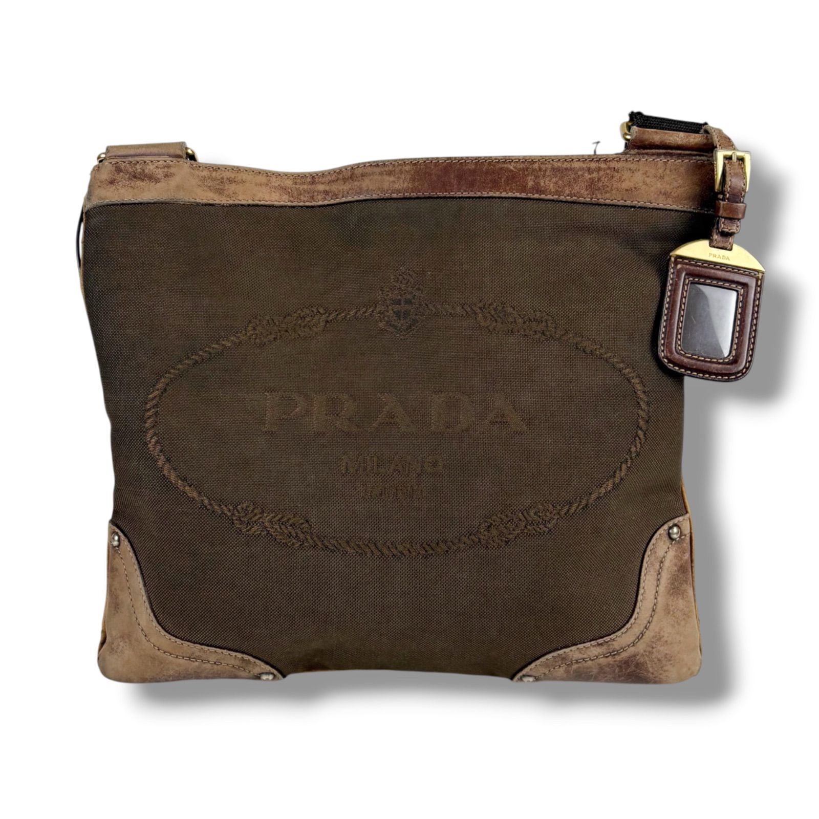 プラダ PRADA ロゴジャガード ショルダーバッグ クロスボディバッグ 